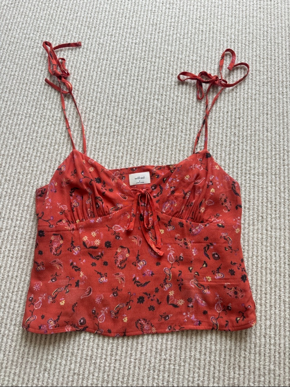 Wilfred orange Floral Tie-Front Cami Top